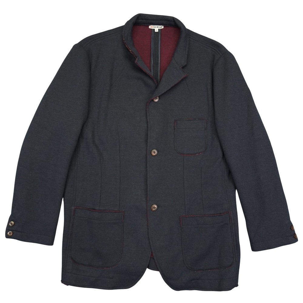 32 Bar Blues Blazer Mens XL Navy Blue Wool Blend Patch Pocket Unstructured Coat